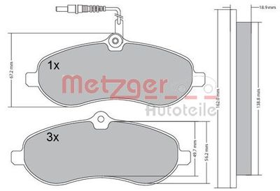 1170228 METZGER Комплект тормозных колодок, дисковый тормоз