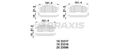 AB0243 BRAXIS Комплект тормозных колодок, дисковый тормоз