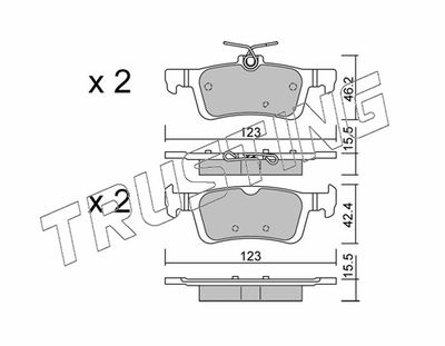 10020 TRUSTING Комплект тормозных колодок, дисковый тормоз