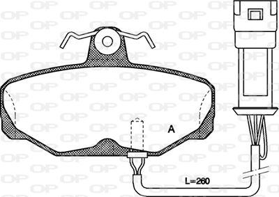 BPA020502 OPEN PARTS Комплект тормозных колодок, дисковый тормоз