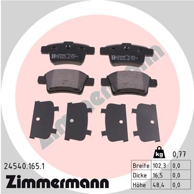 245401651 ZIMMERMANN Комплект тормозных колодок, дисковый тормоз