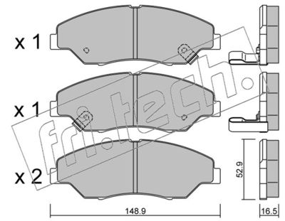 3850 fri.tech. Комплект тормозных колодок, дисковый тормоз