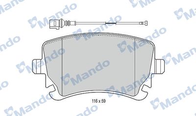 MBF015195 MANDO Комплект тормозных колодок, дисковый тормоз