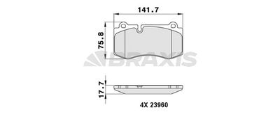 AA0233 BRAXIS Комплект тормозных колодок, дисковый тормоз