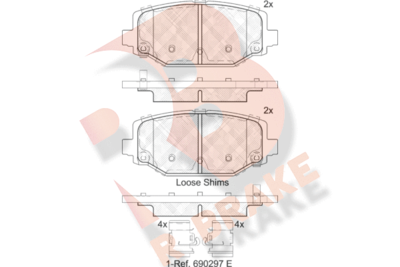 RB2053 R BRAKE Комплект тормозных колодок, дисковый тормоз