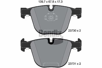 BPD1469 BENDIX Braking Комплект тормозных колодок, дисковый тормоз