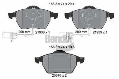 BPD1119 BENDIX Braking Комплект тормозных колодок, дисковый тормоз