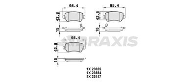 AB0056 BRAXIS Комплект тормозных колодок, дисковый тормоз