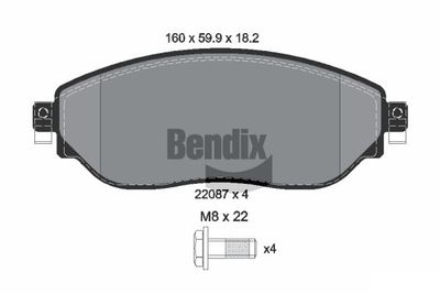 BPD1046 BENDIX Braking Комплект тормозных колодок, дисковый тормоз