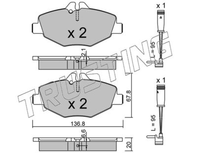 5780W TRUSTING Комплект тормозных колодок, дисковый тормоз