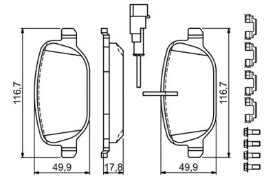 0986494717 BOSCH Комплект тормозных колодок, дисковый тормоз