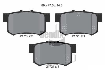 BPD1838 BENDIX Braking Комплект тормозных колодок, дисковый тормоз