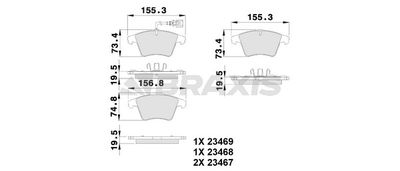 AB0099 BRAXIS Комплект тормозных колодок, дисковый тормоз