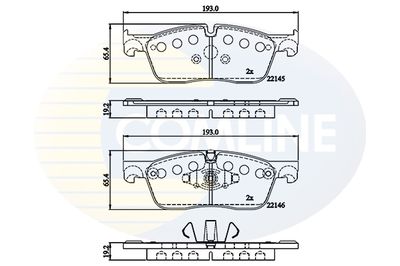 CBP02253 COMLINE Комплект тормозных колодок, дисковый тормоз