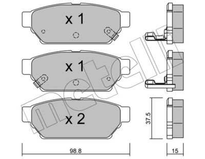 2203960 METELLI Комплект тормозных колодок, дисковый тормоз