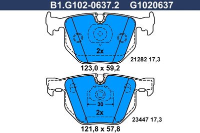 B1G10206372 GALFER Комплект тормозных колодок, дисковый тормоз