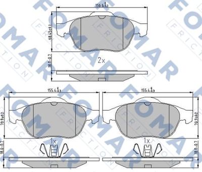 FO897081 FOMAR Friction Комплект тормозных колодок, дисковый тормоз