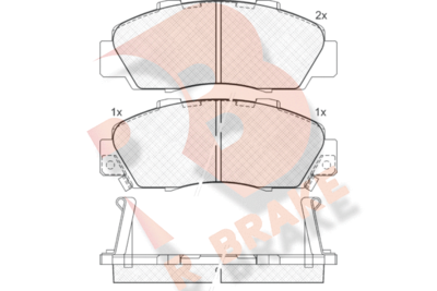 RB1019 R BRAKE Комплект тормозных колодок, дисковый тормоз