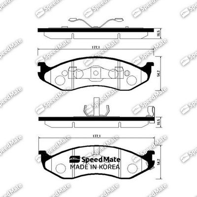 SMBPK016 SpeedMate Комплект тормозных колодок, дисковый тормоз