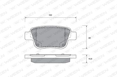 1512307 WEEN Комплект тормозных колодок, дисковый тормоз
