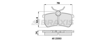 AA0032 BRAXIS Комплект тормозных колодок, дисковый тормоз