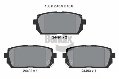 BPD2161 BENDIX Braking Комплект тормозных колодок, дисковый тормоз