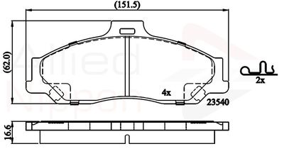 ADB31245 COMLINE Комплект тормозных колодок, дисковый тормоз