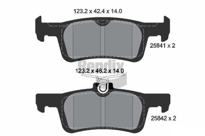 BPD1596 BENDIX Braking Комплект тормозных колодок, дисковый тормоз