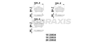 AB0220 BRAXIS Комплект тормозных колодок, дисковый тормоз