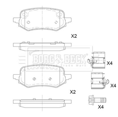 BBP2886 BORG & BECK Комплект тормозных колодок, дисковый тормоз