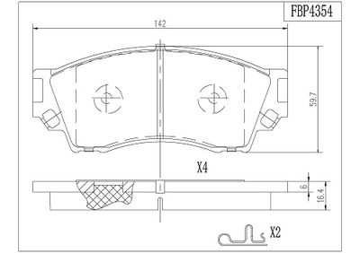 FBP4354 FI.BA Комплект тормозных колодок, дисковый тормоз