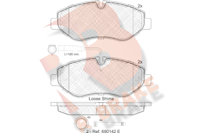 RB1846 R BRAKE Комплект тормозных колодок, дисковый тормоз