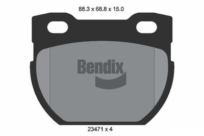 BPD1988 BENDIX Braking Комплект тормозных колодок, дисковый тормоз