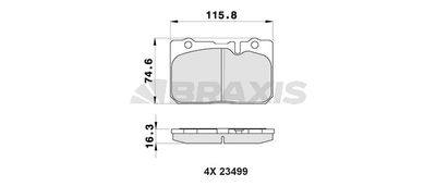 AB0487 BRAXIS Комплект тормозных колодок, дисковый тормоз