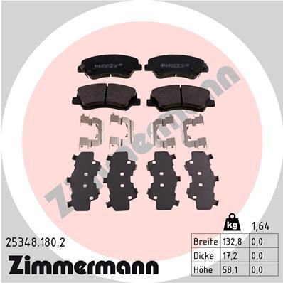 253481802 ZIMMERMANN Комплект тормозных колодок, дисковый тормоз