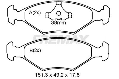 FBP2042 FREMAX Комплект тормозных колодок, дисковый тормоз