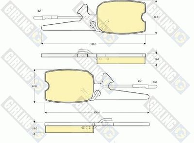 6101289 GIRLING Комплект тормозных колодок, дисковый тормоз