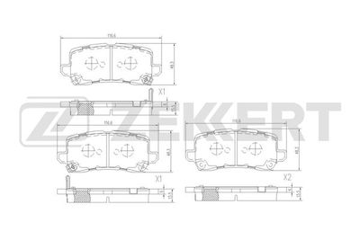 BS3059 ZEKKERT Комплект тормозных колодок, дисковый тормоз