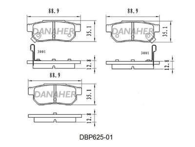 DBP62501 DANAHER Комплект тормозных колодок, дисковый тормоз