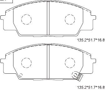 KD1795 ASIMCO Комплект тормозных колодок, дисковый тормоз