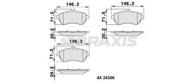 AA0036 BRAXIS Комплект тормозных колодок, дисковый тормоз