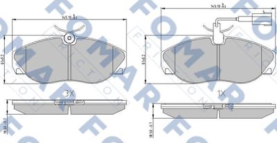 FO909581 FOMAR Friction Комплект тормозных колодок, дисковый тормоз