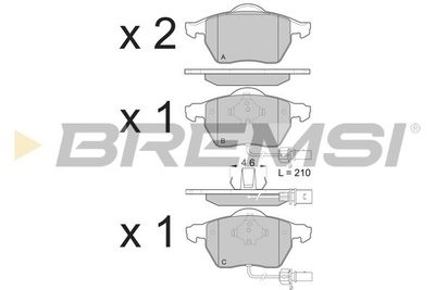 BP3071 BREMSI Комплект тормозных колодок, дисковый тормоз