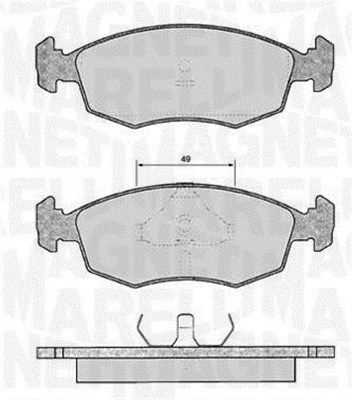 363916060249 MAGNETI MARELLI Комплект тормозных колодок, дисковый тормоз