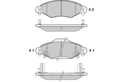 121082 E.T.F. Комплект тормозных колодок, дисковый тормоз