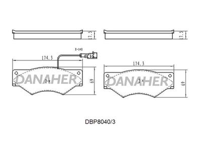 DBP80403 DANAHER Комплект тормозных колодок, дисковый тормоз