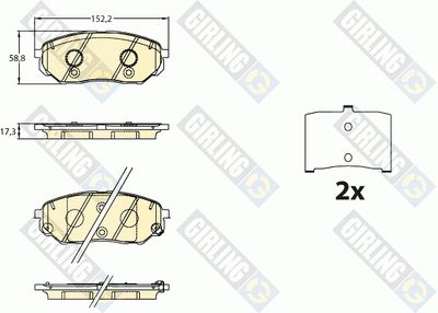 6136386 GIRLING Комплект тормозных колодок, дисковый тормоз