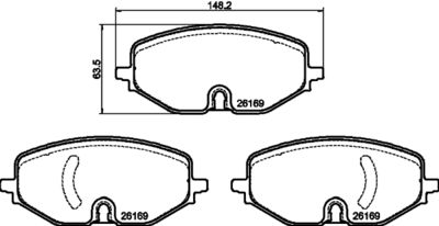 8DB355040801 HELLA PAGID Комплект тормозных колодок, дисковый тормоз