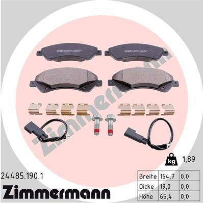 244851901 ZIMMERMANN Комплект тормозных колодок, дисковый тормоз