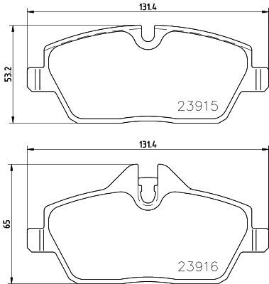 P06091 BREMBO Комплект тормозных колодок, дисковый тормоз